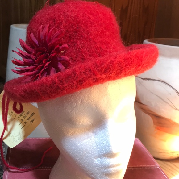 Childs felted wool and mohair handmade hat OoaK - Picture 2 of 3